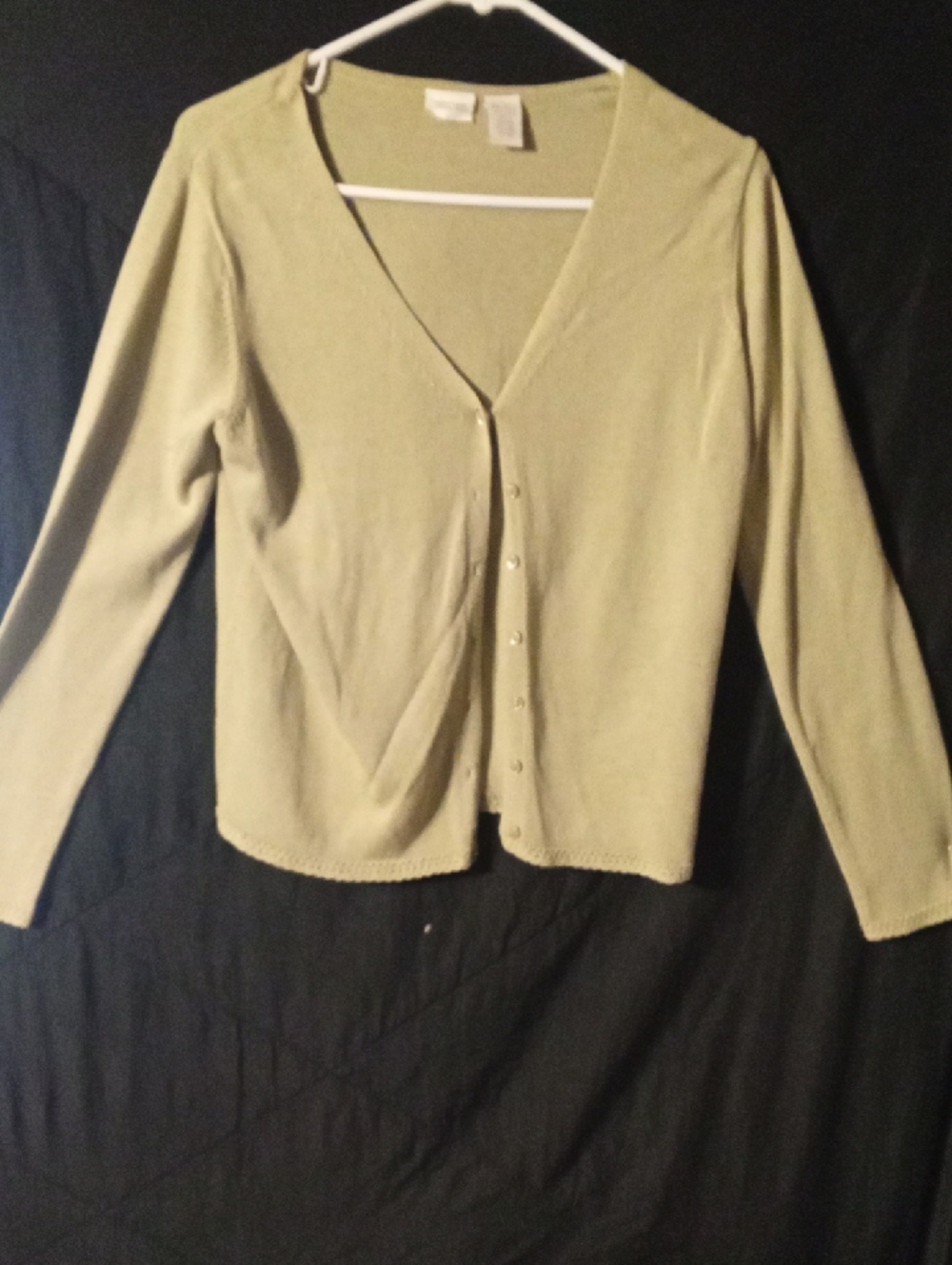 Cherokee Olive Green V-Neck Button Cardigan